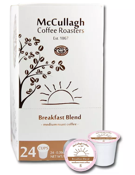 McCullagh Coffee Roasters Breakfast Blend Medium Roast Coffee (96 ct.)