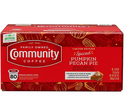 Community Coffee Single Serve Cups, Spiced Pumpkin Pecan Pie (80 ct)