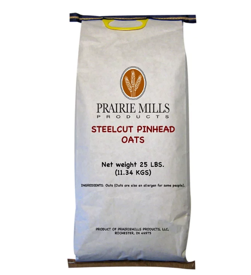 Prairie Mills Steelcut Pinhead Oats (25 lbs.)