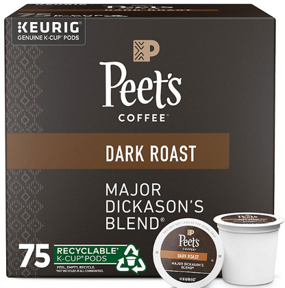 Peet's Coffee Major Dickason's Blend K-cups (75 ct .)