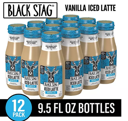 Black Stag Iced Latte, Vanilla Flavored, Ready to Drink (9.5 fl. oz., 12 pk.)