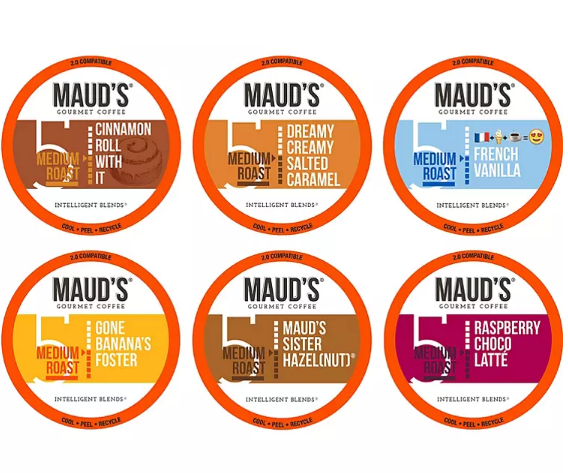 Maud's Gourmet 100% Arabica Flavored Coffee, Variety Pack (72 ct.)