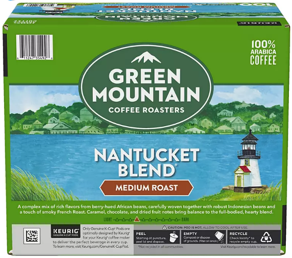 Green Mountain Coffee Roasters Nantucket Blend Keurig K-Cup Pods (100 ct.)