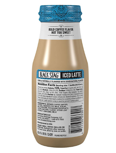 Black Stag Iced Latte, Vanilla Flavored, Ready to Drink (9.5 fl. oz., 12 pk.)