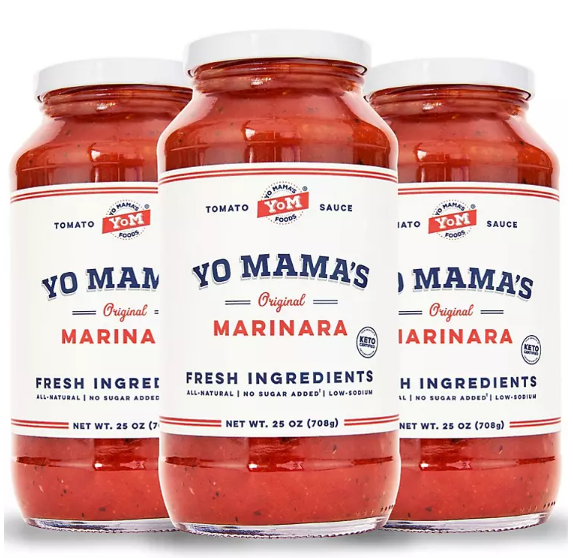 Yo Mama's Foods Low-Sodium Marinara Pasta Sauce (25 oz., 3 pk.)