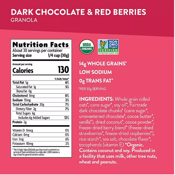 Love Crunch Dark Chocolate and Red Berries Granola (32 oz.)